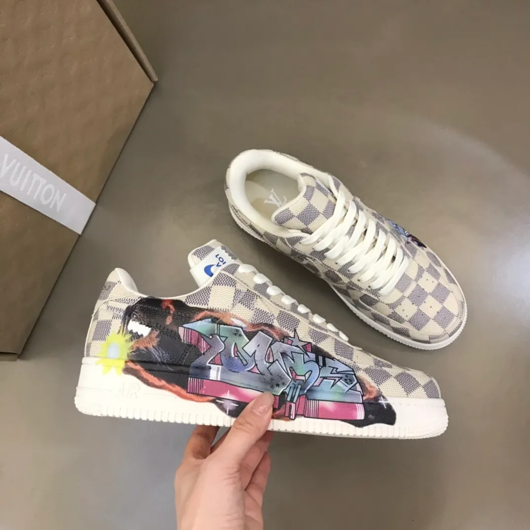 Men's shoes 💰p460 "*OUIS *UITTO*" x OFF-WHITE x Nike tripartite collaboration! Trendy and cool men's casual sports shoes with unrivaled color matching. The design idea basically continues the style of THE TEN. The Swoosh line and tongue label have a very familiar visual effect and are both fashionable and trendy! A must-have for fashionistas! The effect on your feet is absolutely stunning! Size: 38-45